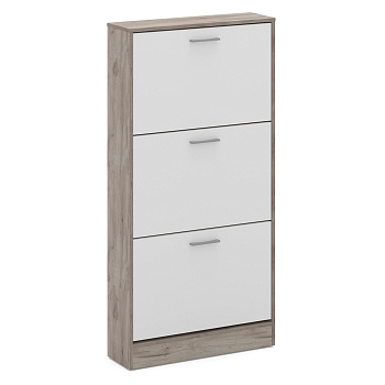 Обувница 600 600х1206х184 мм 3-я Дуб крафт серый/Белый