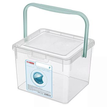 Ведро для стирального порошка 5,3 л 235х210х162 мм бесцветное