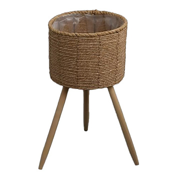 Кашпо коричневое 22х29 см с ножками 2024-7897