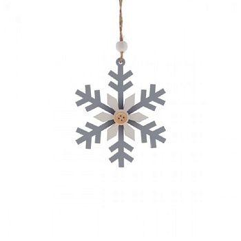 Украшение новогоднее Снежинка L8 W0,5 H11 см 3 вида