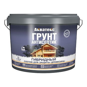 Грунт-антисептик для дерева Акватекс гибридный 9 л