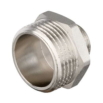 Ниппель переходной латунь никель 1"х1/2" НР/НР