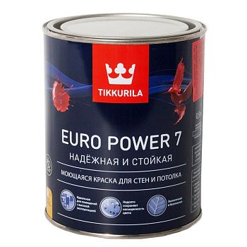Краска ВД Tikkurila EURO POWER 7 База A матовая 0,9л