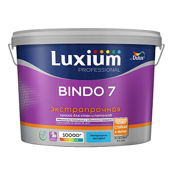 Краска латексная Luxium Prof Bindo 7 BW матовая белая 9 л