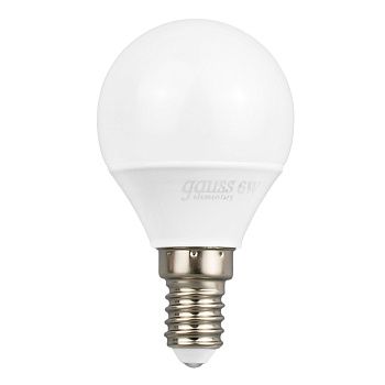 Лампа светодиодная LED 6вт 230в 2700К Е14 G45 теплый мат.шар Gauss