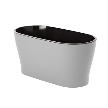 Горшок цветочный Лея серый 4 л овальный двойной с автополивом