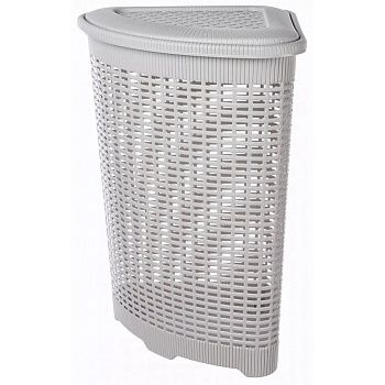 Корзина для белья угловая 50 л 39,5х39,5х59,5 см светло-серая