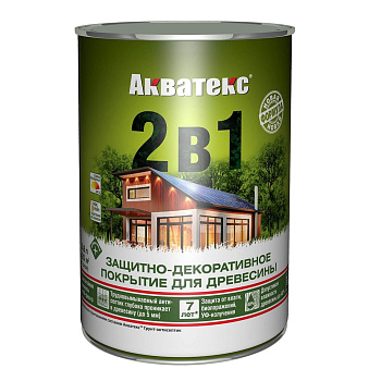 Защитно-декоративное покрытие для древесины Акватекс 2 в 1 тик 0,8 л