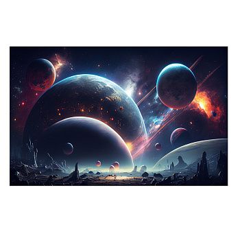 Картина интерьерная со смолой Планеты 2 40х50 см 2025-0265-1