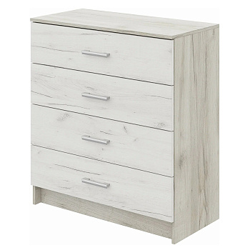 Комод Гармония КМ 601 850х934х410 мм 4 ящика Дуб Крафт белый/Дуб Крафт серый