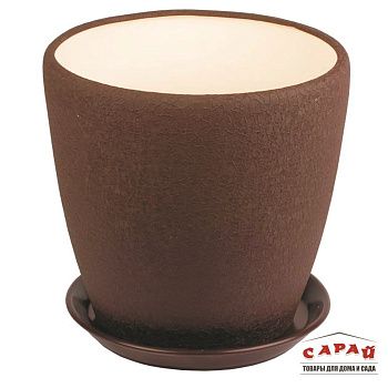 Горшок цветочный Грация шелк шоколад 4,5 л