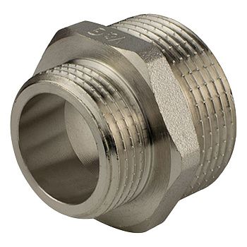 Ниппель переходной латунь никель 1 1/4"х1" НР/НР