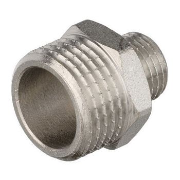 Ниппель переходной латунь никель 1/2"х1/4" НР/НР