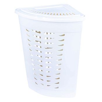 Корзина для белья угловая 45 л белая