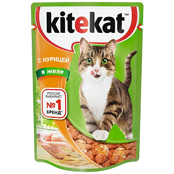 Корм для кошек влажный Kitekat Курица в желе 85 г
