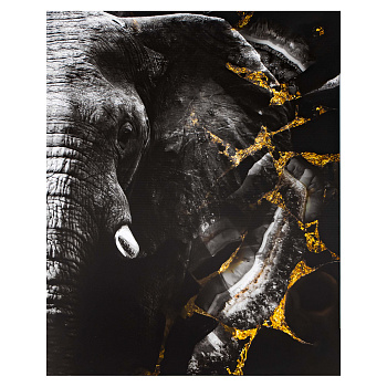 Холст S-4412 (48х39) слон черный-половинка