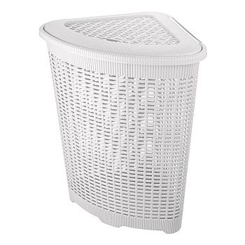 Корзина для белья угловая 50 л 39,5х39,5х59 см белая