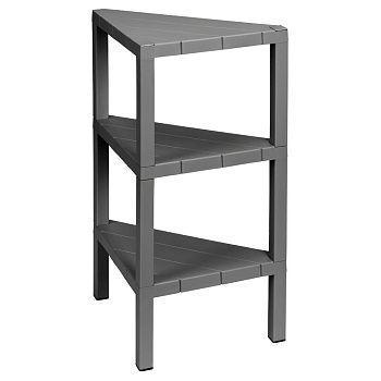 Этажерка угловая Nature 330х725х330 мм 3 секции серая