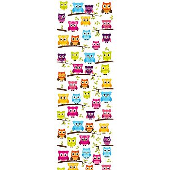 Фотообои бумажные Moda Interio Совы на белом фоне 1-553 90х270 см