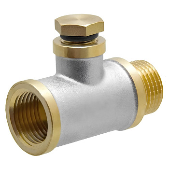 Тройник под манометр 1/2"х1/4"х1/2" ВР/ВР/НР