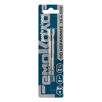 Сверло по керамике 8 мм твердосплавное 4 режущие кромки, шестигранный хвостовик РемоКолор 35-4-008