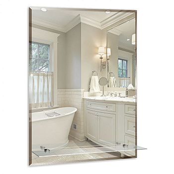 Зеркало Mixline Модерн-Люкс 495х685 мм с полкой и фацетом