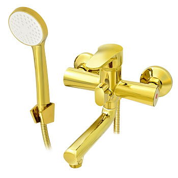 Смеситель для ванны Juguni 0402.163 однорычажный короткий излив золотой