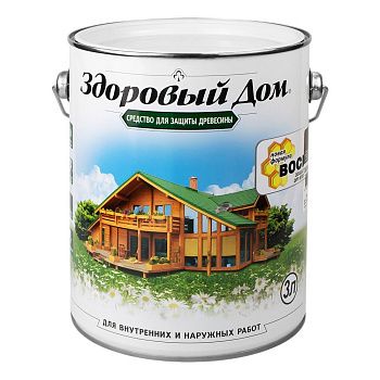 Средство для защиты древесины Здоровый Дом махагон 3 л