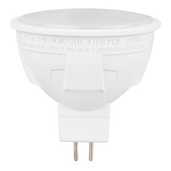 Лампа светодиод. LED-JCDR-6W/NW/GU5.3/FR/PLP01WH 500Лм матовая.Серия ЯРКАЯ.Белый свет 4000КТМ Uniel