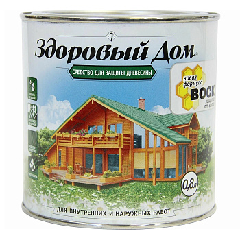 Средство для защиты древесины Здоровый Дом орех 0,8 л