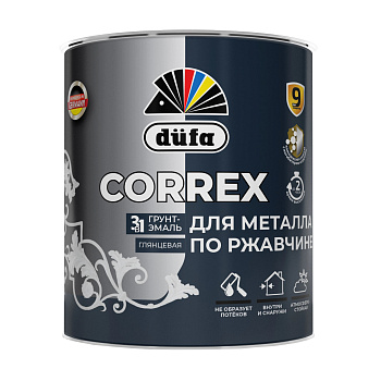Грунт-эмаль по ржавчине 3 в 1 Dufa Correx RAL 9010 белая 0,75 л