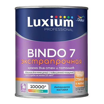 Краска латексная Luxium Prof Bindo 7 BC матовая прозрачная 0,9 л
