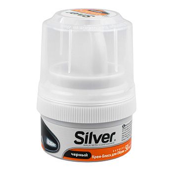 Крем-блеск для обуви SILVER черный 50мл