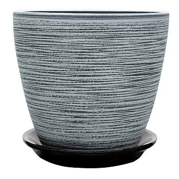 Горшок цветочный Бутон роспись лофт серый 15 см