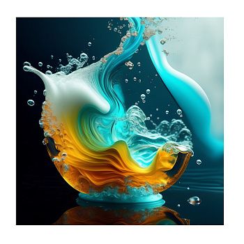 Картина интерьерная со смолой Водяные брызги 1 40х40 см 2025-0288