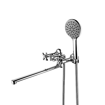 Смеситель для ванны Lemark Practica LM7541C двухвентильный поворотный излив