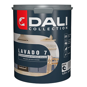 Краска водно-дисперсионная моющаяся Dali Lavado 7 База С прозрачная 0,9 л