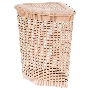 Корзина для белья угловая 50 л 39,5х39,5х59 см бежевая
