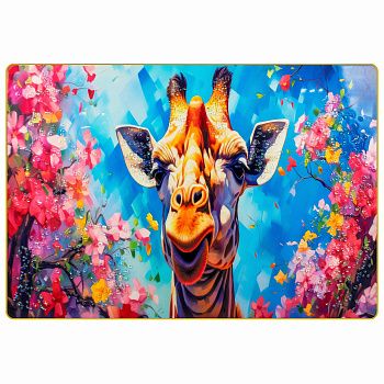 Картина интерьерная со смолой Жираф в цветах 50х70 см 2024-4972