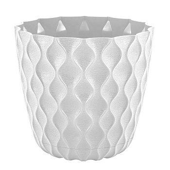 Горшок цветочный InGreen Wave Белоснежный жасмин 17,5 см 2,5 л с дренажной сеткой и съемным поддоном