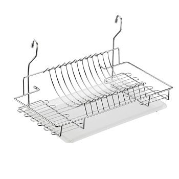 Сушка для посуды с пластиковым поддоном хром
