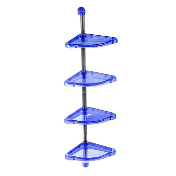 Полка для ванной угловая Elancia синяя полупрозрачная