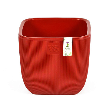 Горшок цветочный VipSet Фабио красный 4,7 л с дренажной системой