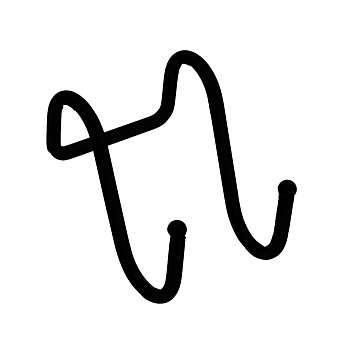 Крючок на рейлинг двойной, черный