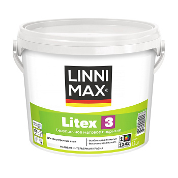 Краска в/д для внутренних работ Linnimax Litex 3 База 1, 2,5 л