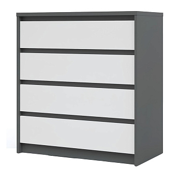 Комод Мишель 800х800х400 мм 4 ящика Антрацит/Белый жемчуг