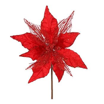 Украшение новогоднее Пуансеттия 24х38х27 см красный 755209