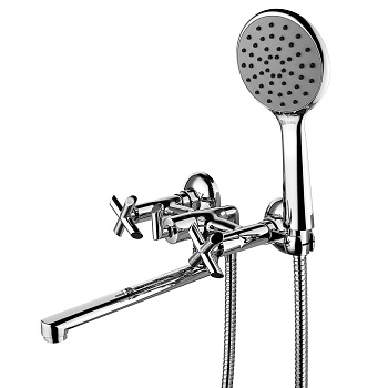 Смеситель для ванны Lemark Practica LM7513C двухвентильный поворотный излив