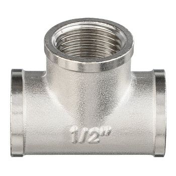 Тройник латунь никель 1/2" ВР