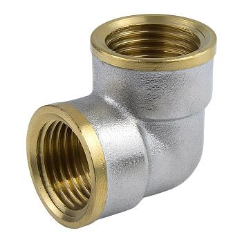 Угольник латунь никель 1/2" ВР/ВР 9001